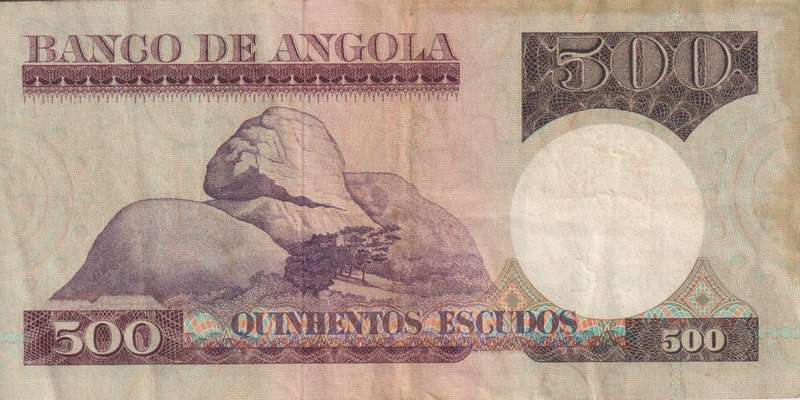 ANGOLA 500 ESCUDOS 1973 P107  VF