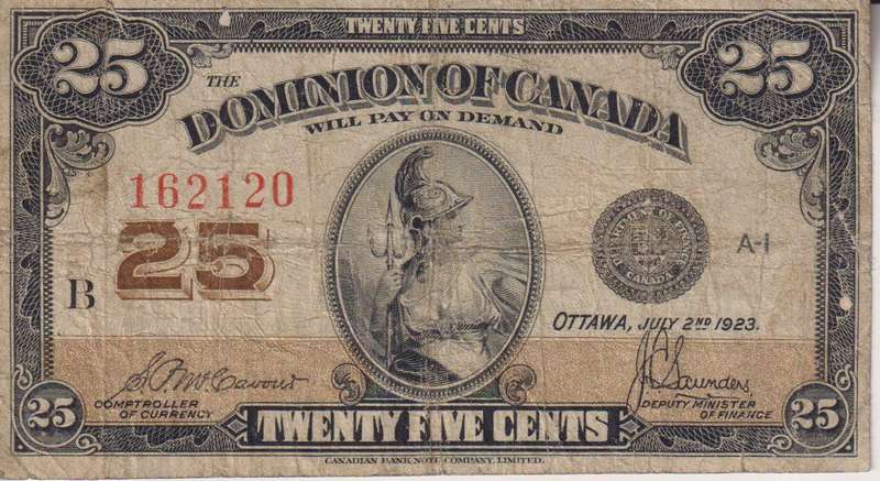 CANADA 25 CENTS 1923 P11b  VF