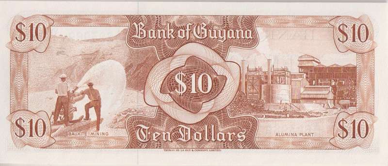 GUYANA 10 DOLLARS SIGN.8  1966-92 P23e UNC