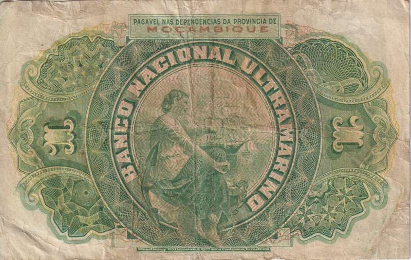 Portuguese Mozambique 1 Escudo 1921 P66  vF