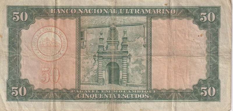 Portugal Mozambique 50 Escudos 1958 P-105 F-VF