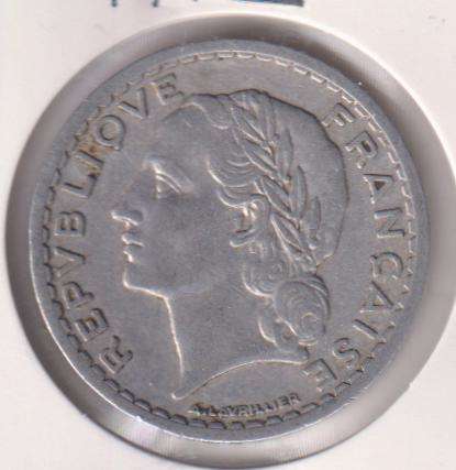 FRANCE 5 FRANCS 1946 IN COIN FLIP - ALUMINIUM