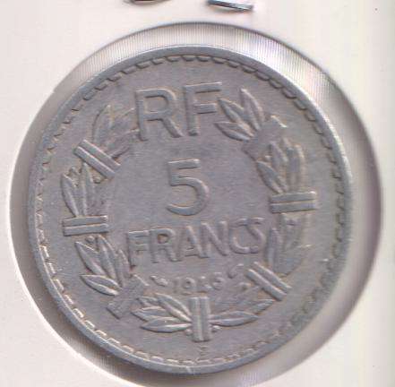 FRANCE 5 FRANCS 1946 IN COIN FLIP - ALUMINIUM