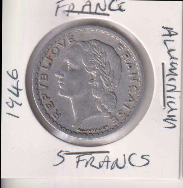 FRANCE 5 FRANCS 1946 IN COIN FLIP - ALUMINIUM