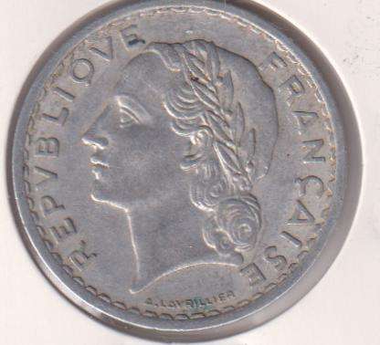 FRANCE 5 FRANCS 1949 IN COIN FLIP - ALUMINIUM