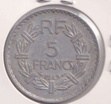 FRANCE 5 FRANCS 1949 IN COIN FLIP - ALUMINIUM