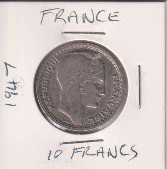 FRANCE 10 FRANCS 1947 IN COIN FLIP