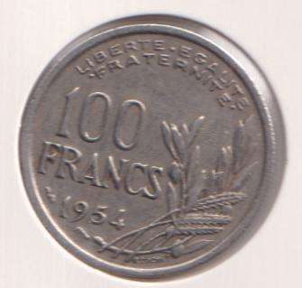 FRANCE 100 FRANCS 1954 IN COIN FLIP