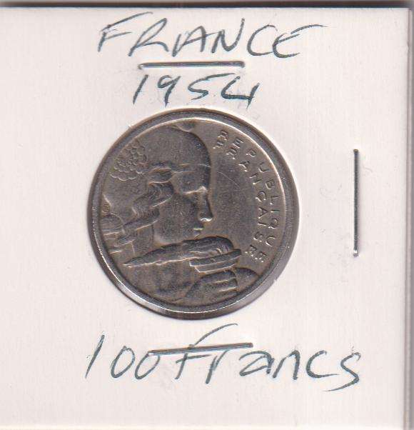 FRANCE 100 FRANCS 1954 IN COIN FLIP