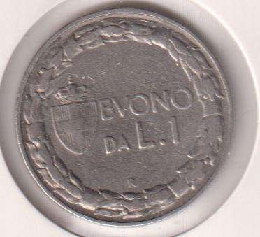 ITALY 1 LIRA 1924 IN COIN FLIP