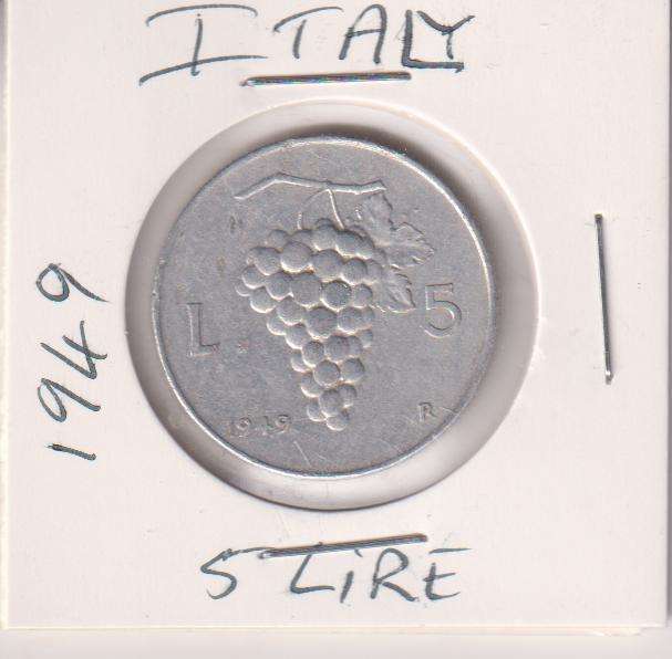 ITALY 5 LIRA 1949 IN COIN FLIP - ALUMINIUM