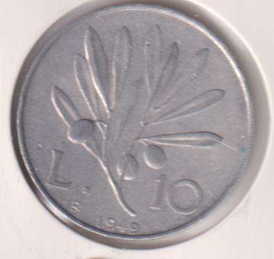 ITALY 10 LIRA 1949 IN COIN FLIP - ALUMINIUM