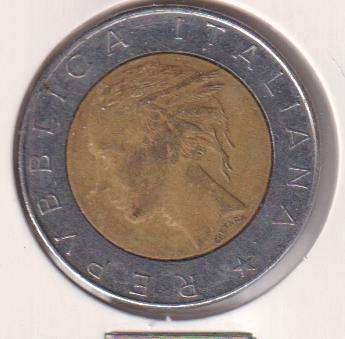 ITALY 500 LIRA 1990 IN COIN FLIP - BI-METAL