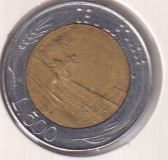 ITALY 500 LIRA 1990 IN COIN FLIP - BI-METAL