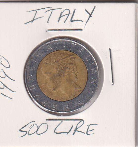 ITALY 500 LIRA 1990 IN COIN FLIP - BI-METAL