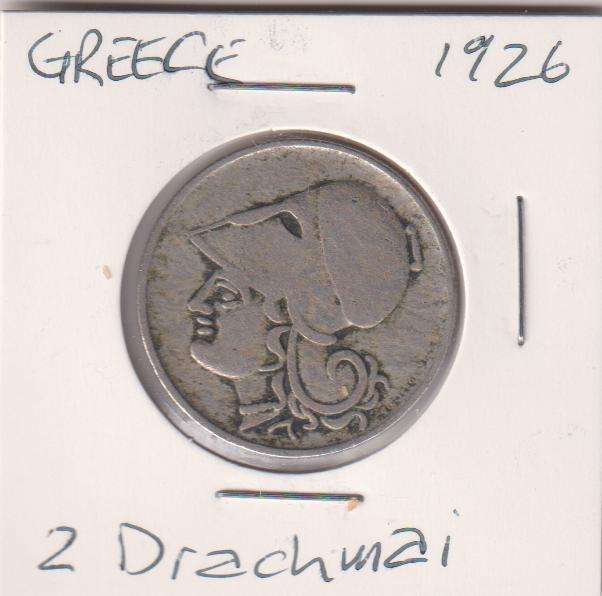 GREECE 2 DRAGMAI 1926 IN COIN FLIP