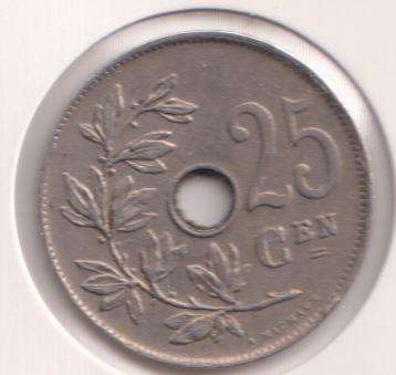 BELGIUM 25 CENTIMES 1922 IN COIN FLIP