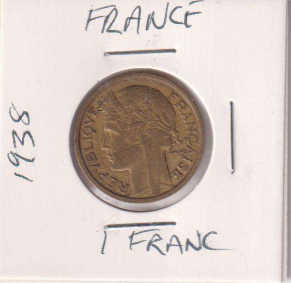 FRANCE 1 FRANC 1938 IN COIN FLIP