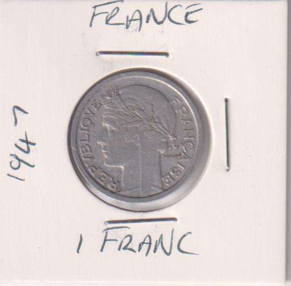 FRANCE 1 FRANC 1947 IN COIN FLIP - ALUMINIUM
