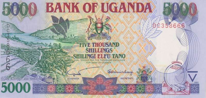 UGANDA 5000 SHILLINGS 2002  P40B UNC