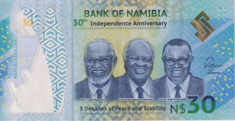 NAMIBIA 30 DOLLARS 30TH INDEPENDENCE ISSUE 2020 P18 VF