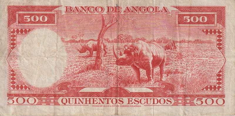 ANGOLA 500 Escudos 1970 P97 VF