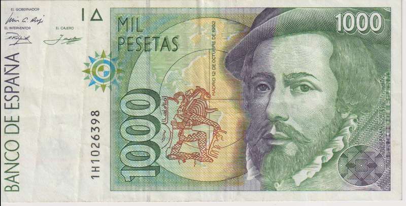 SPAIN 1000 PESETAS  1992 P163  VF