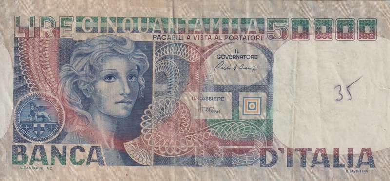ITALY  50,000 LIRA  1980-82 P107  VF