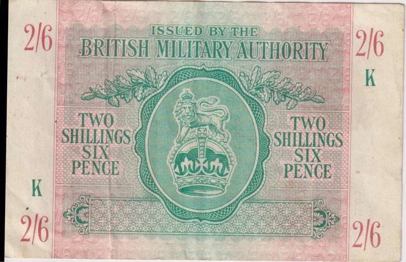 BRITAIN MILITARY AUTHORITY 2/6   1942/43 P-M3 VF