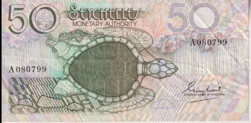 SEYCHELLES 50 RUPEES 1978 P25 VF