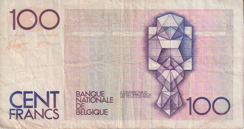 BELGIUM 100 FRANCS 1978-79 P140a  VF