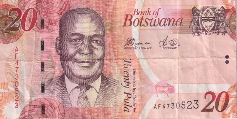 Botswana 20 Pula  P31  2009-2022  VF