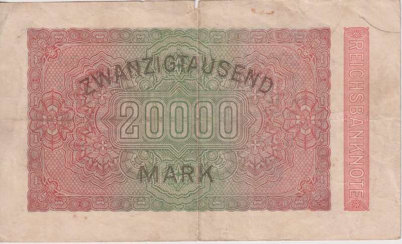 20 000 Mark (Reichsbanknote) 1923 P85   F