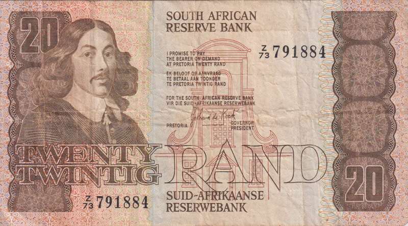 REPUBLIC OF SOUTH AFRICA - 20 RAND GPC DE KOCK  1984 E/A 682 VF - REPLACEMENT BANKNOTE