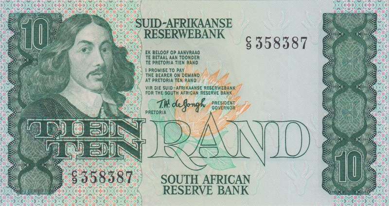 REPUBLIC OF SOUTH AFRICA - 10 RAND TW DE JONGH 1978 A/E 526 UNC