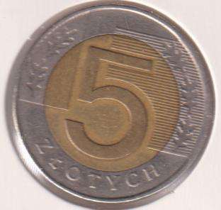 POLAND 5 ZLOTYCH 1994 IN COIN FLIP - BI-METAL
