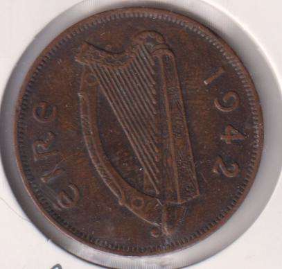 IRELAND 1 PENNY 1942 - IN COIN FLIP