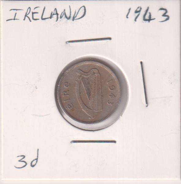 IRELAND 3 PENNY 1943 - IN COIN FLIP
