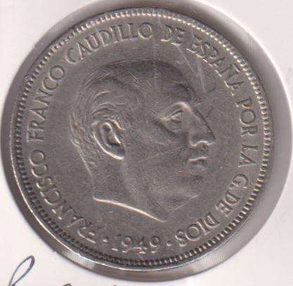 SPAIN 5 PESETAS 1949 - IN COIN FLIP