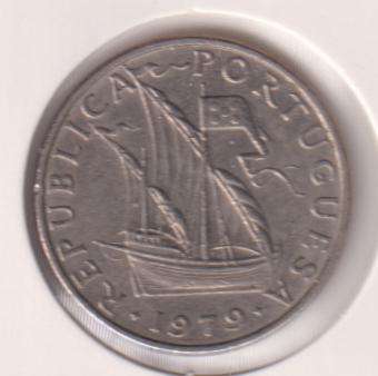 PORTUGAL 5 ESCUDOS 1979  IN COIN FLIP