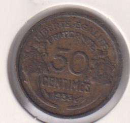 FRANCE 5 CENTS 1938 IN COIN FLIP