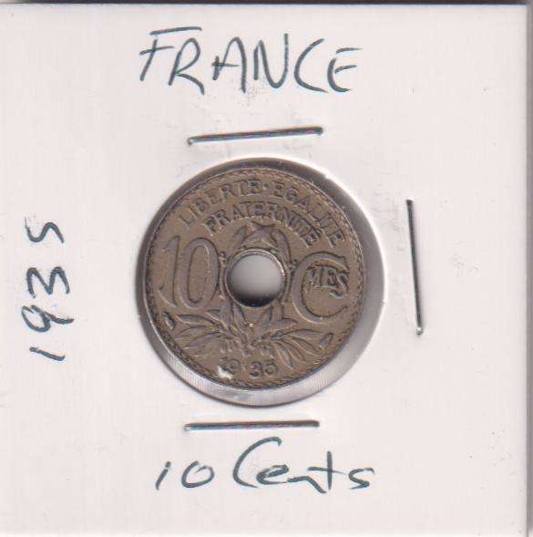 FRANCE 10 CENTS 1935 IN COIN FLIP