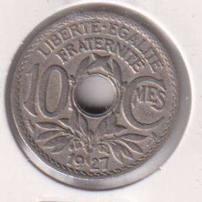 FRANCE 10 CENTS 1927 IN COIN FLIP