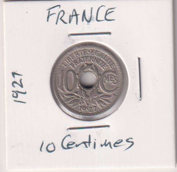 FRANCE 10 CENTS 1927 IN COIN FLIP