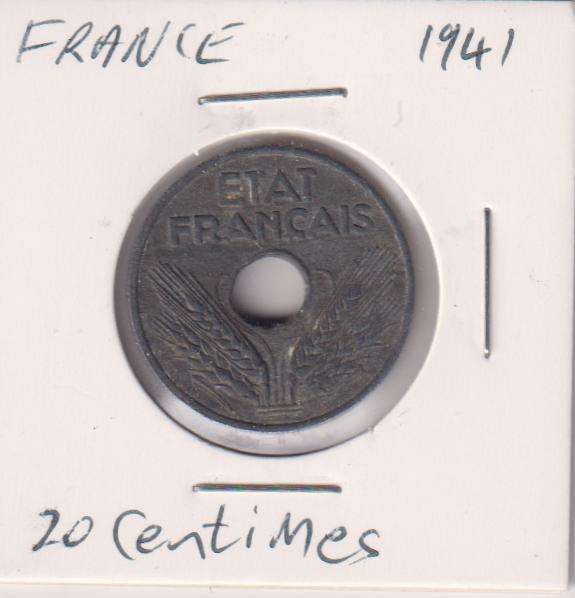FRANCE 10 CENTS 1941 IN COIN FLIP