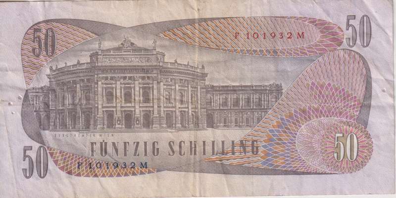 AUSTRIA 50 SHILLINGS 1970 P143 VF