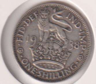 GREAT BRITAIN 1 SHILLING 1938 IN COIN FLIP