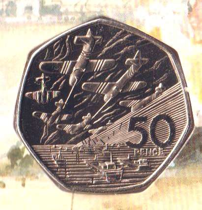 GREAT BRITAIN 50th Anniversary of the D-Day Landings 50 PENCE COMMEMORATIVE coin in folder