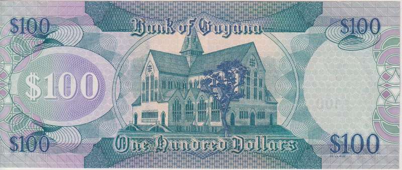 Guyana 100 DOLLARS 2005-2009 p36b UNC