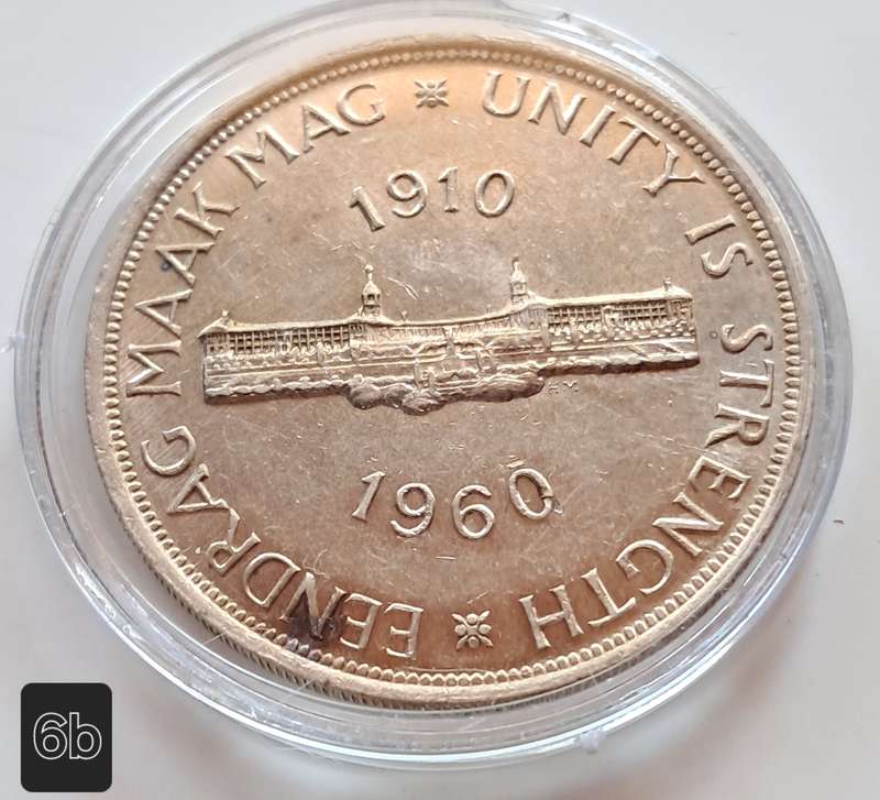 UNION OF SOUTH AFRICA - 1960  5 SHILLINGS - SILVER 0.500  - IN CAPSULE